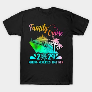 1Sun Trees Boat Family Cruise 2024 Making Memories Together T-Shirt